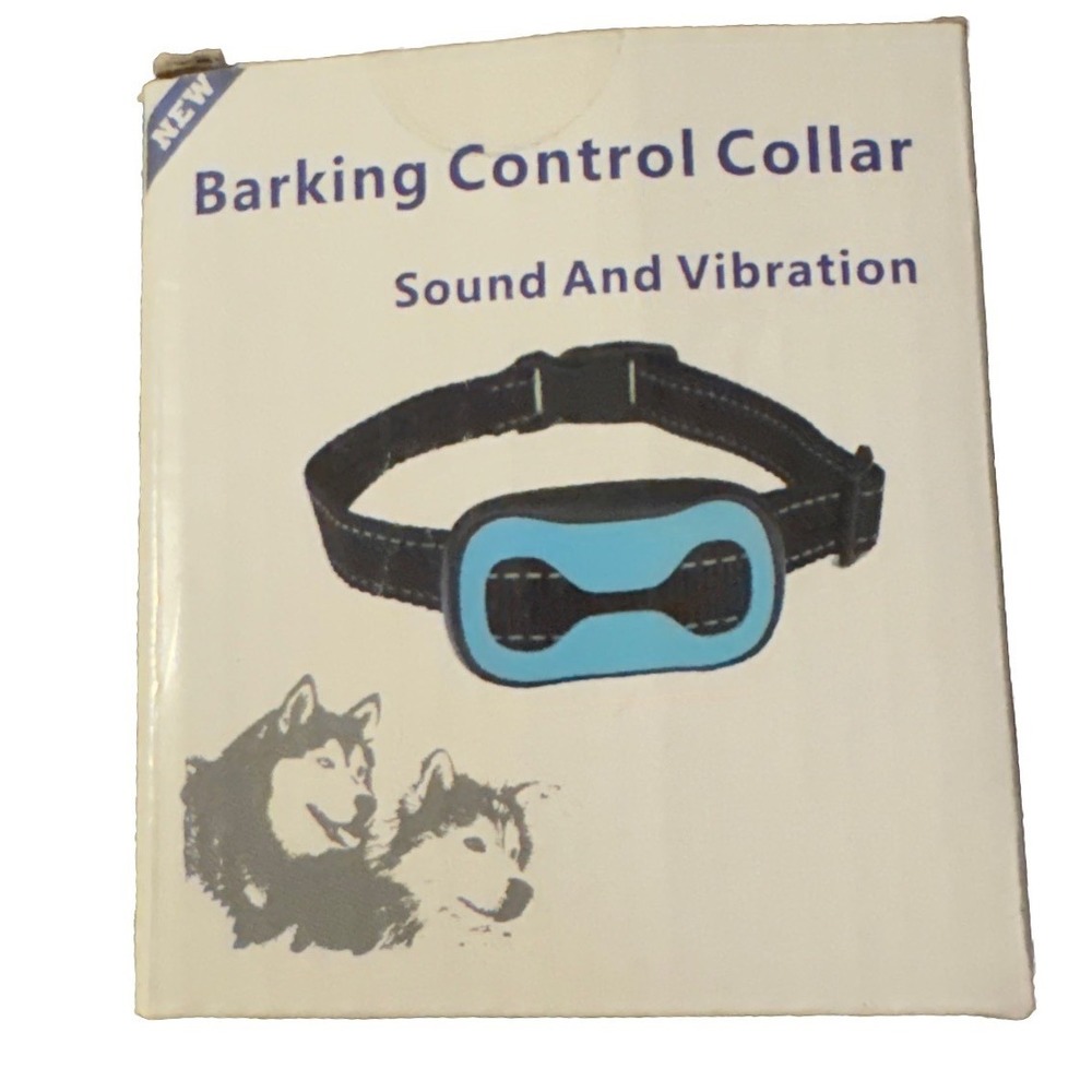 Barking Control Collar Sound‎ and Vibration No Shock Training Device Blue Black